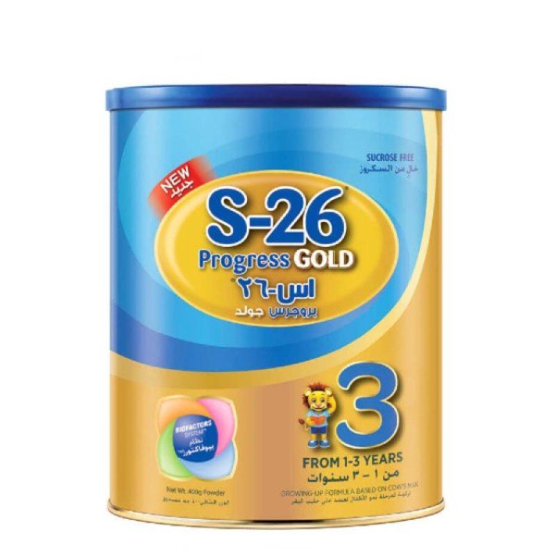 S-26 progress gold milk powder sucrose free  1 to 3 years 400 gram