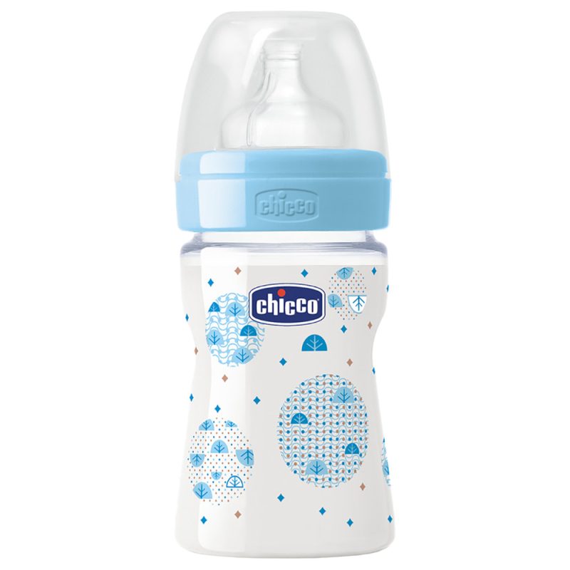 Baby bottle wb 150ml sil 0m+ blue chicco
