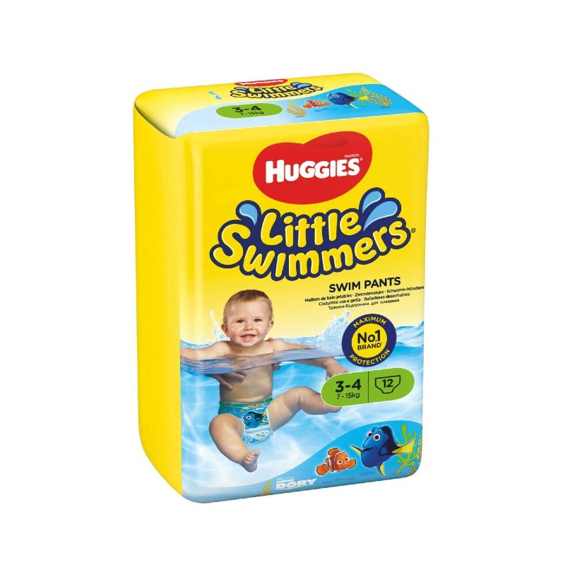 Huggies Swimming Pants Age 3-4 Weight 7-15 Count 12