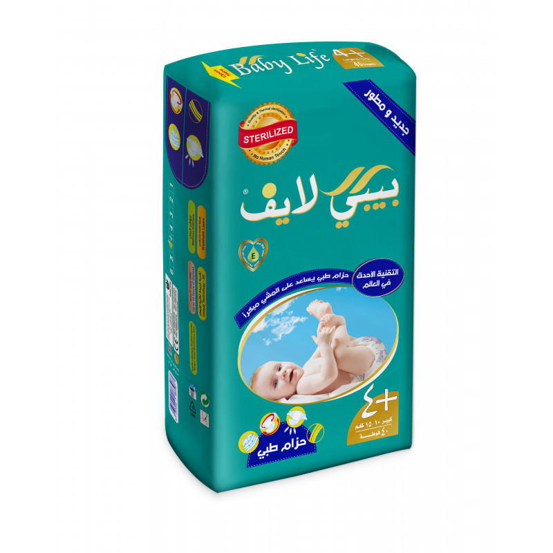 Baby Life Diapers Size 4+, 10-15 kg ,40 Diapers