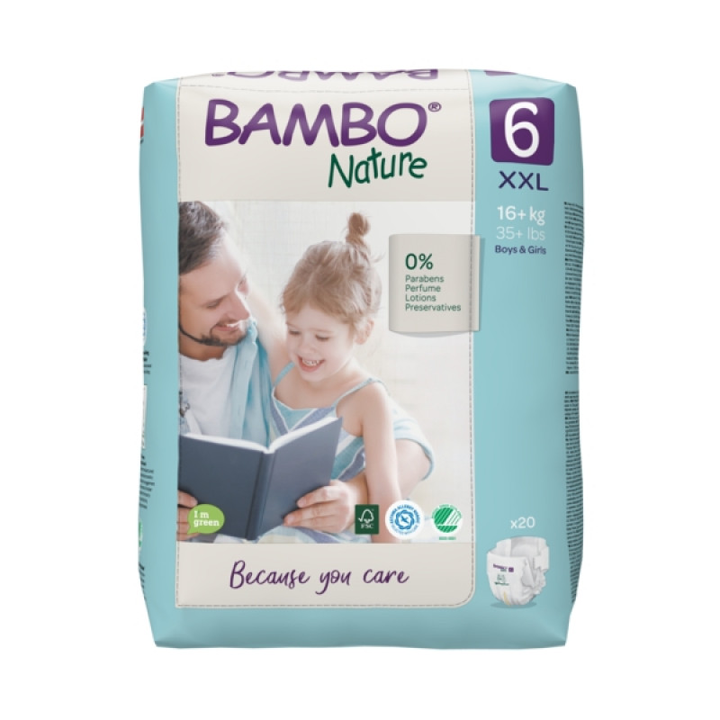 Bambo Nature Diapers Size 6 (16+ Kg), 20 diapers