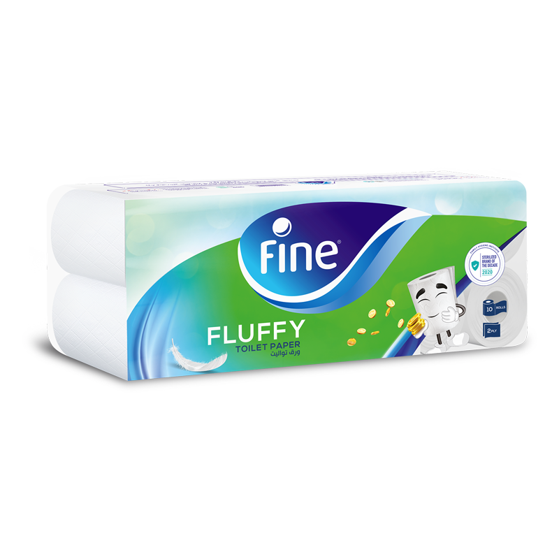 Fine fluffy, toilet paper, 200 sheets – pack of 10 rolls
