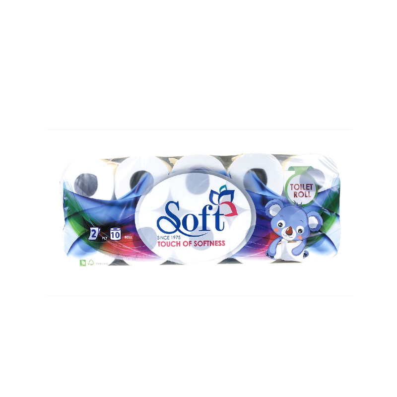 Soft toilet roll 2 ply 10 rolls