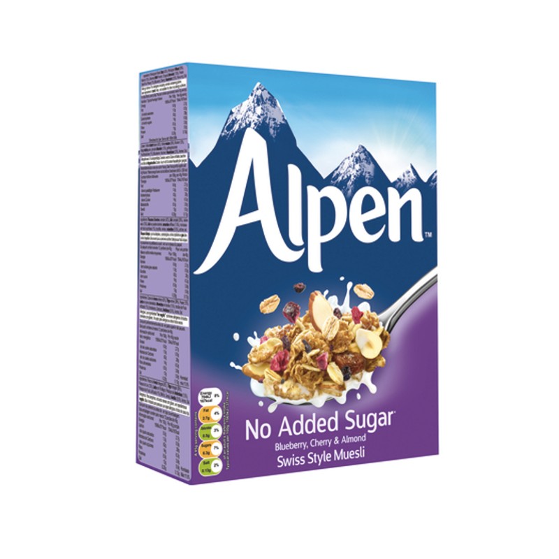 Alpen blueberry breakfast cereal without sugar 560g