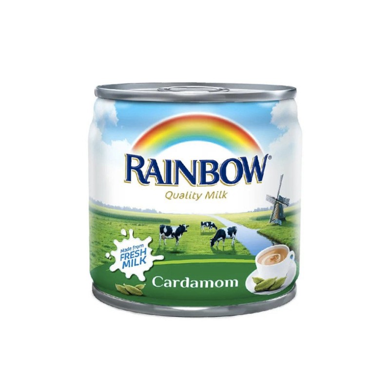 Rainbow Evaporated Milk Natural Cardamom Flavor 160 ml