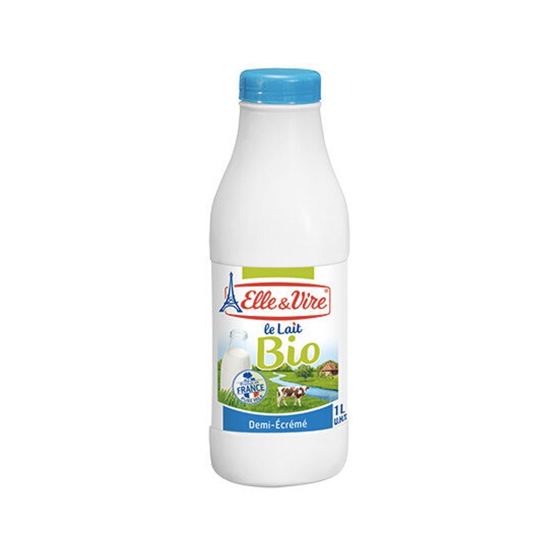Elle & Vire Organic Half Cream Cow Milk 1 Liter