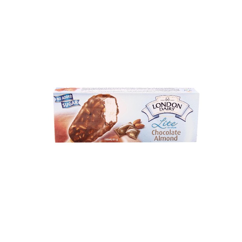 London Dairy Lite Chocolate Almond Ice Cream Stick 81g