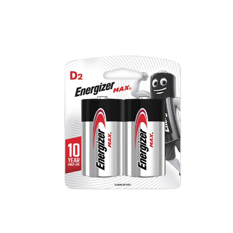 Energizer Max Alkaline D Batteries 2pcs