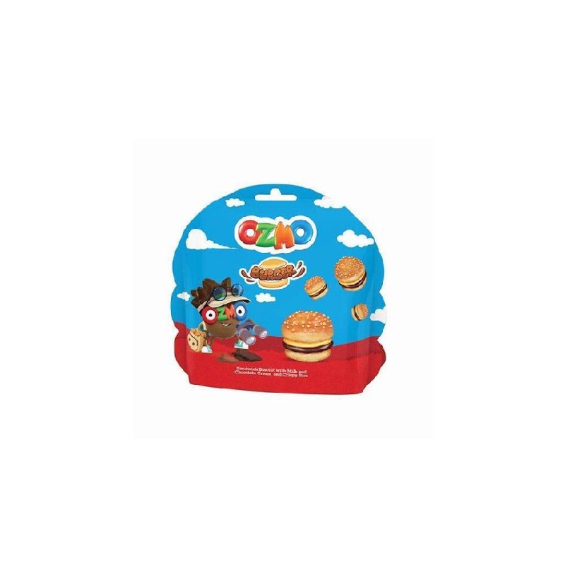 Ozmo burger sandwich biscuits milk and chocolate 40 g