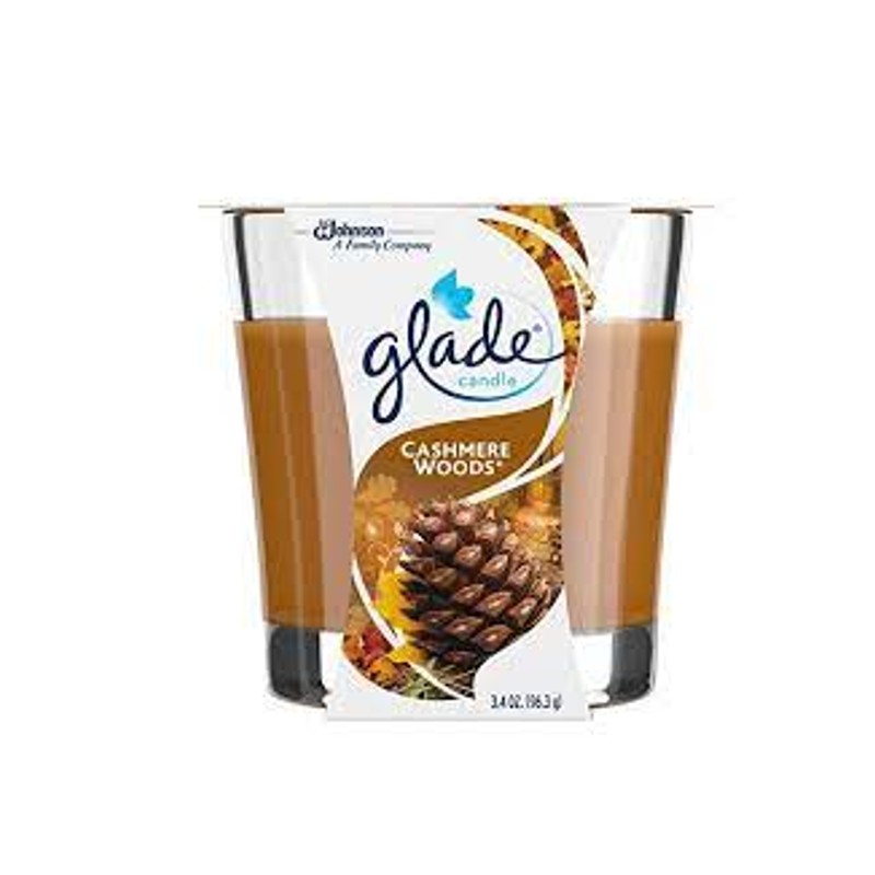 Glade Cashmere Wood Scented Candle 96 G
