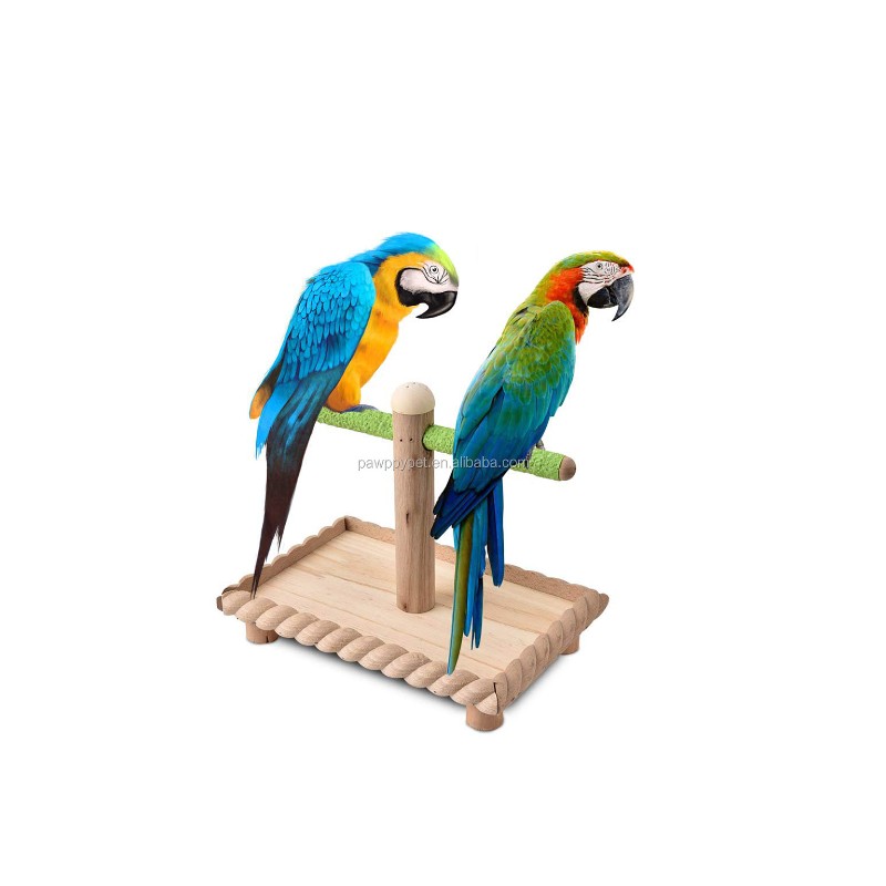 Parrot Stand With Rubber Toys