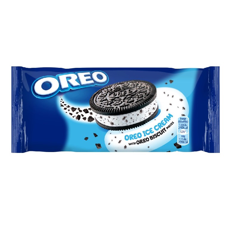 Oreo ice cream sandwich stuffed with vanilla and cookie pieces 80 g