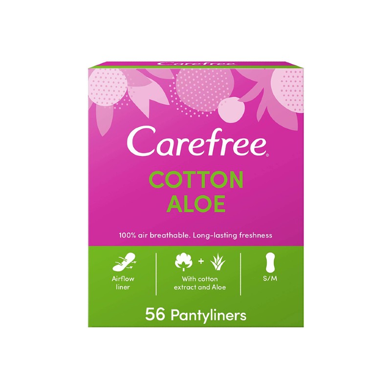 Carefree Cotton Extract Panty Liner – 56 Pieces