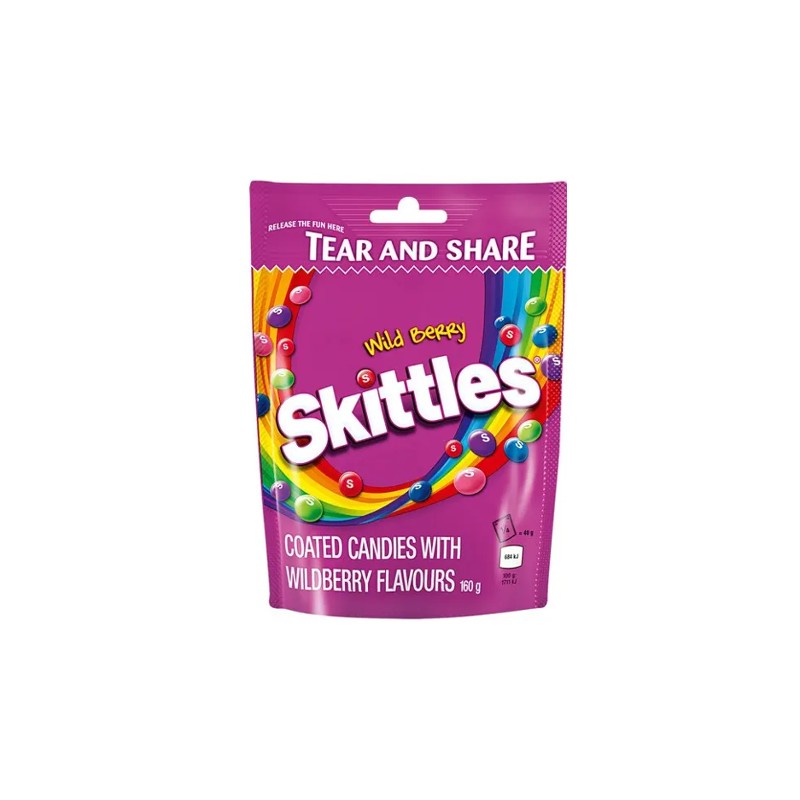 Skittles Candy In Sugar Shell Cranberry Flavor 160g