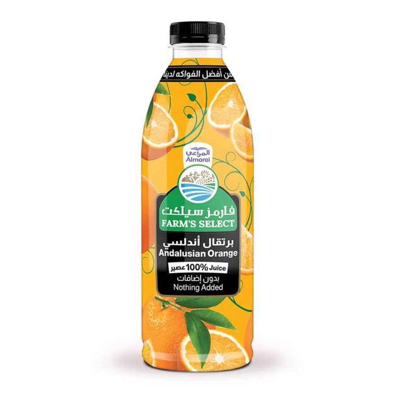 Almarai Farms Select Orange Juice Without Additives 1 Liter