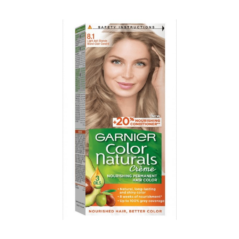 Garnier Permanent Hair Dye, Light Ash Blonde #8.1