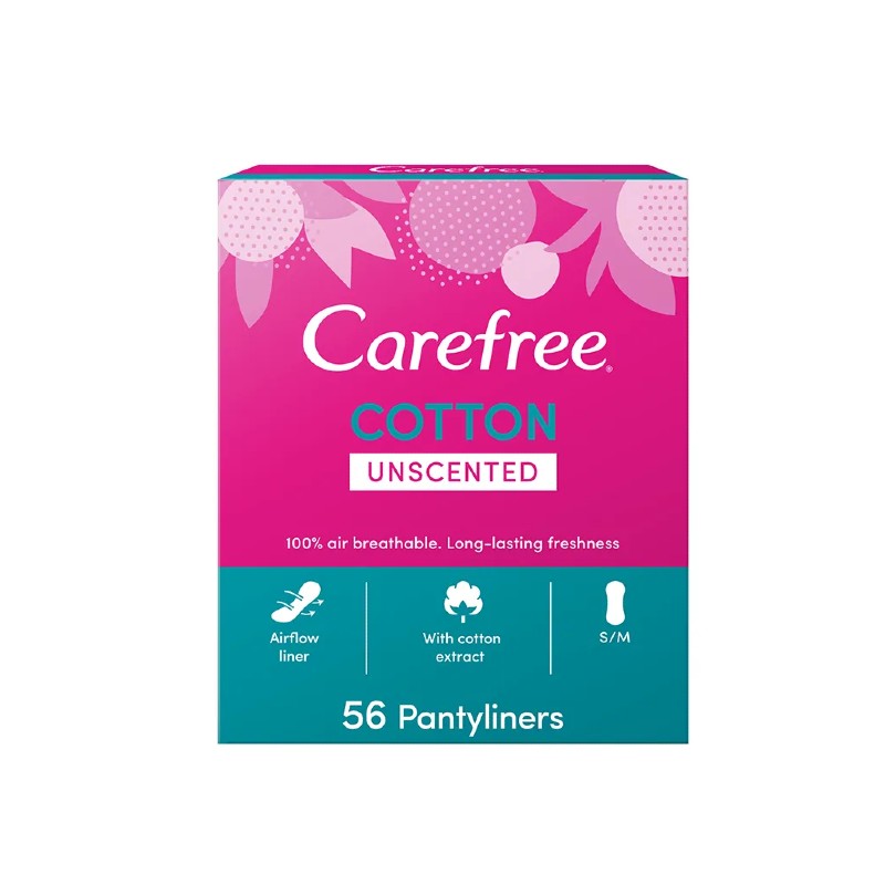 Carefree Cotton Fresh Scent Panty Liners 56pcs