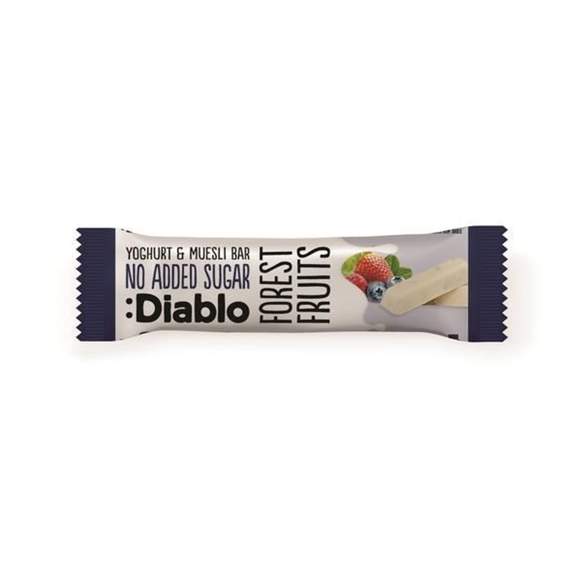 Diablo Sugar Free Yoghurt coated Forest Fruit Muesli Bar 30g
