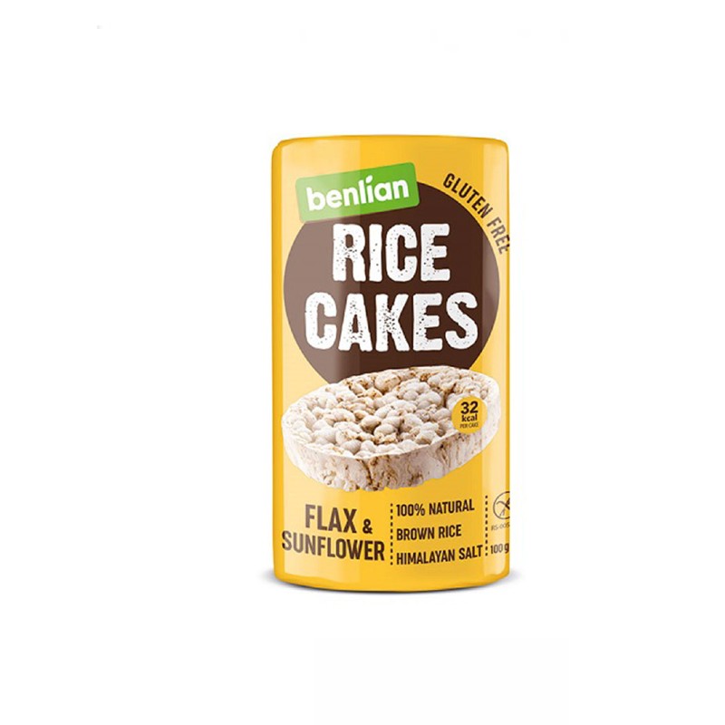 Benlian Rice Cakes Flax and Sunflower Seeds 100g