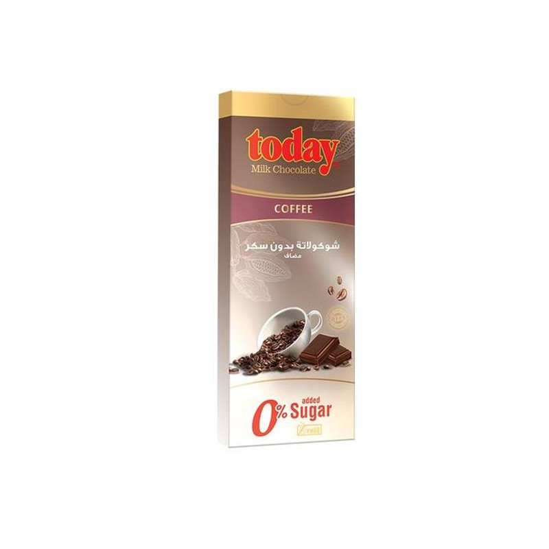 Today milk chocolate with coffee without added sugar 65g